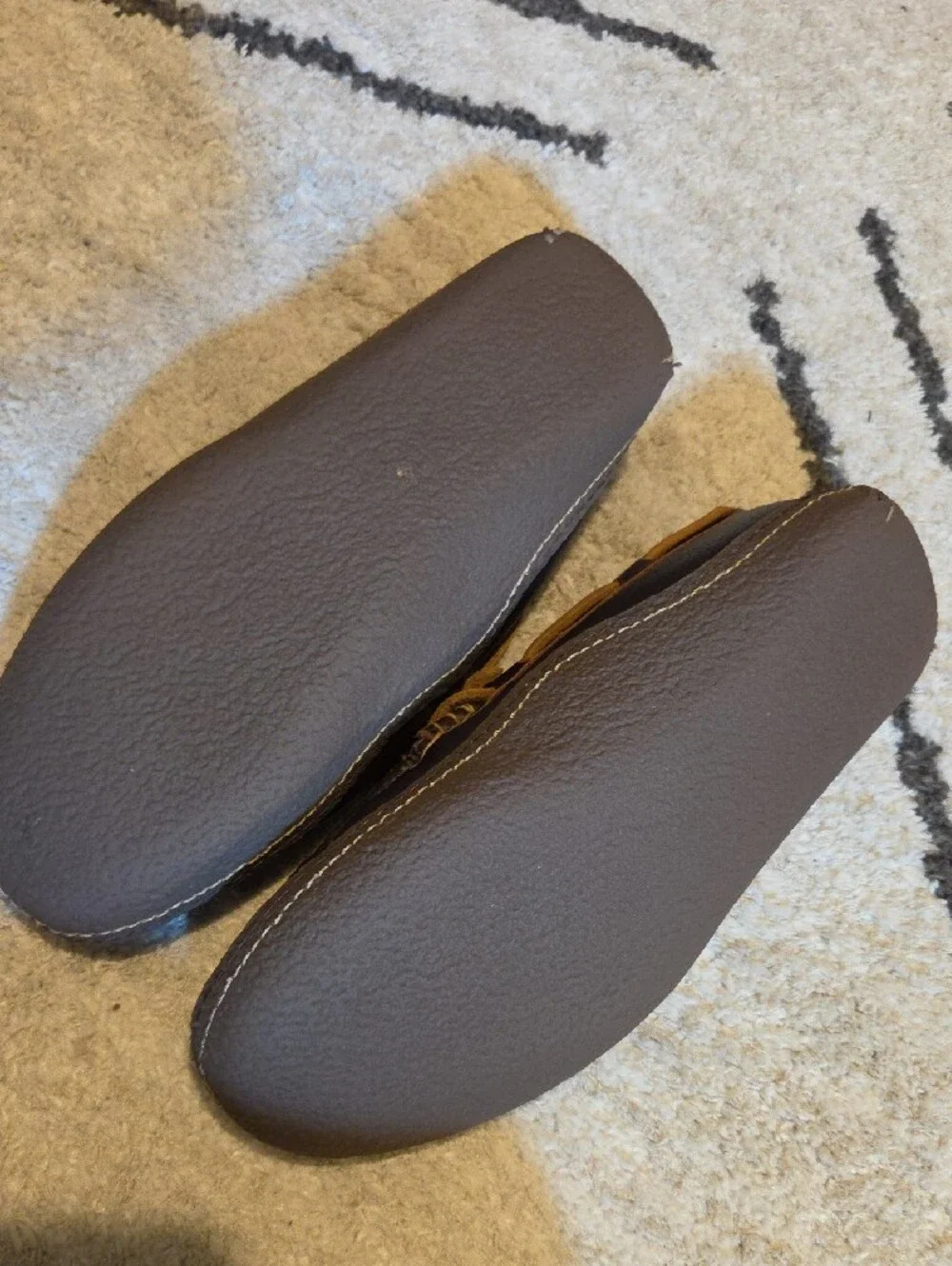 L.L. Bean Brown Leather Boat Shoes with Tan Laces